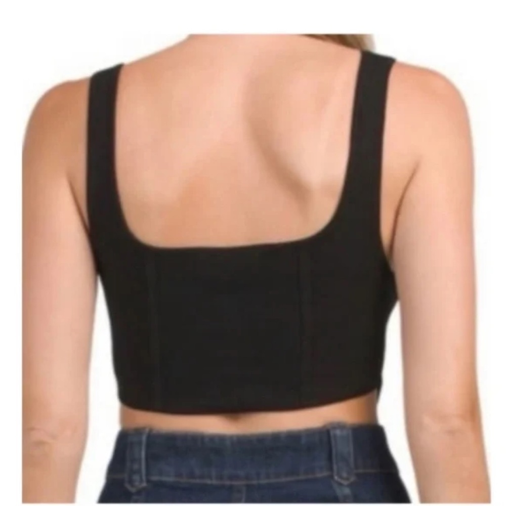 House of Harlow 1960 Black Square Neck Tank Top - Picture 3 of 6
